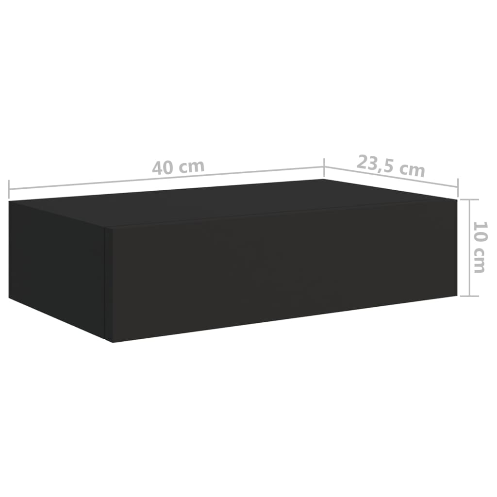 Wandschappen 2 st met lade 60x23,5x10 cm MDF