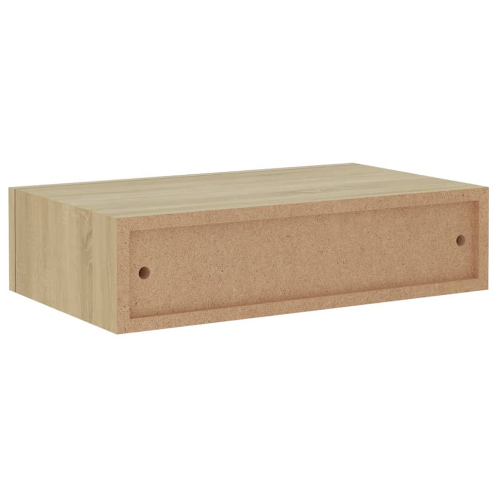 Wandschappen 2 st met lade 60x23,5x10 cm MDF