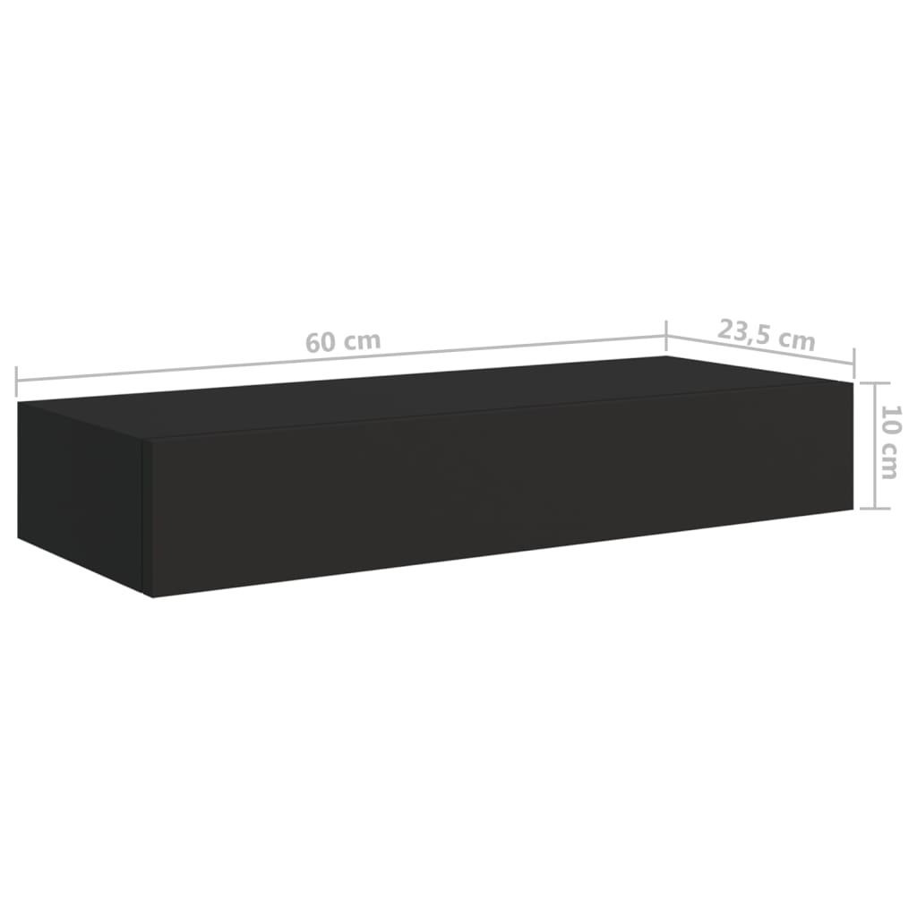 Wandschappen 2 st met lade 60x23,5x10 cm MDF