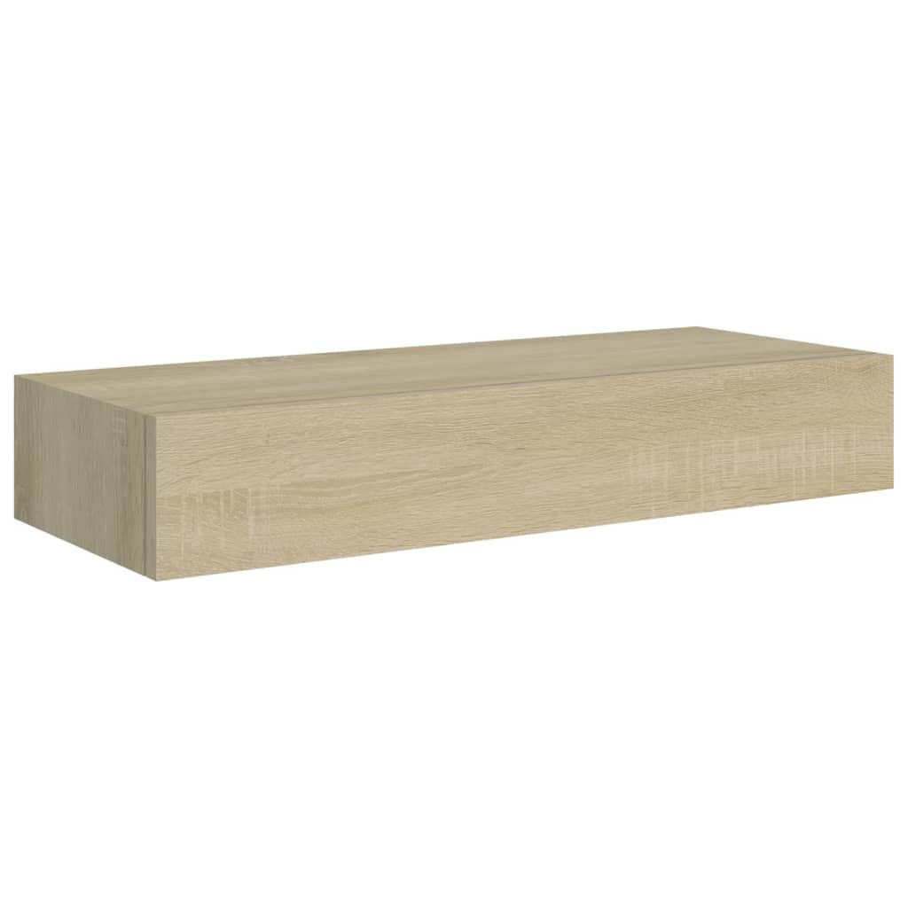 Wandschappen 2 st met lade 60x23,5x10 cm MDF