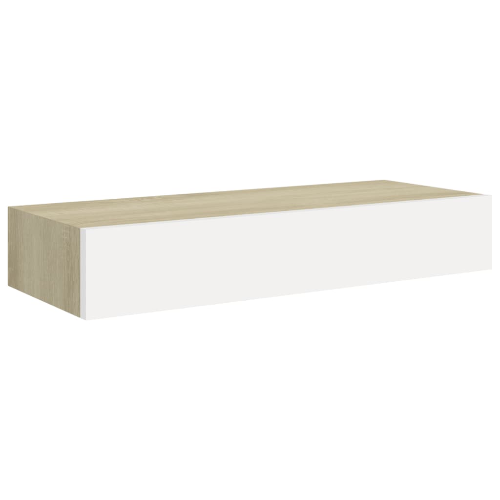 Wandschappen 2 st met lade 60x23,5x10 cm MDF