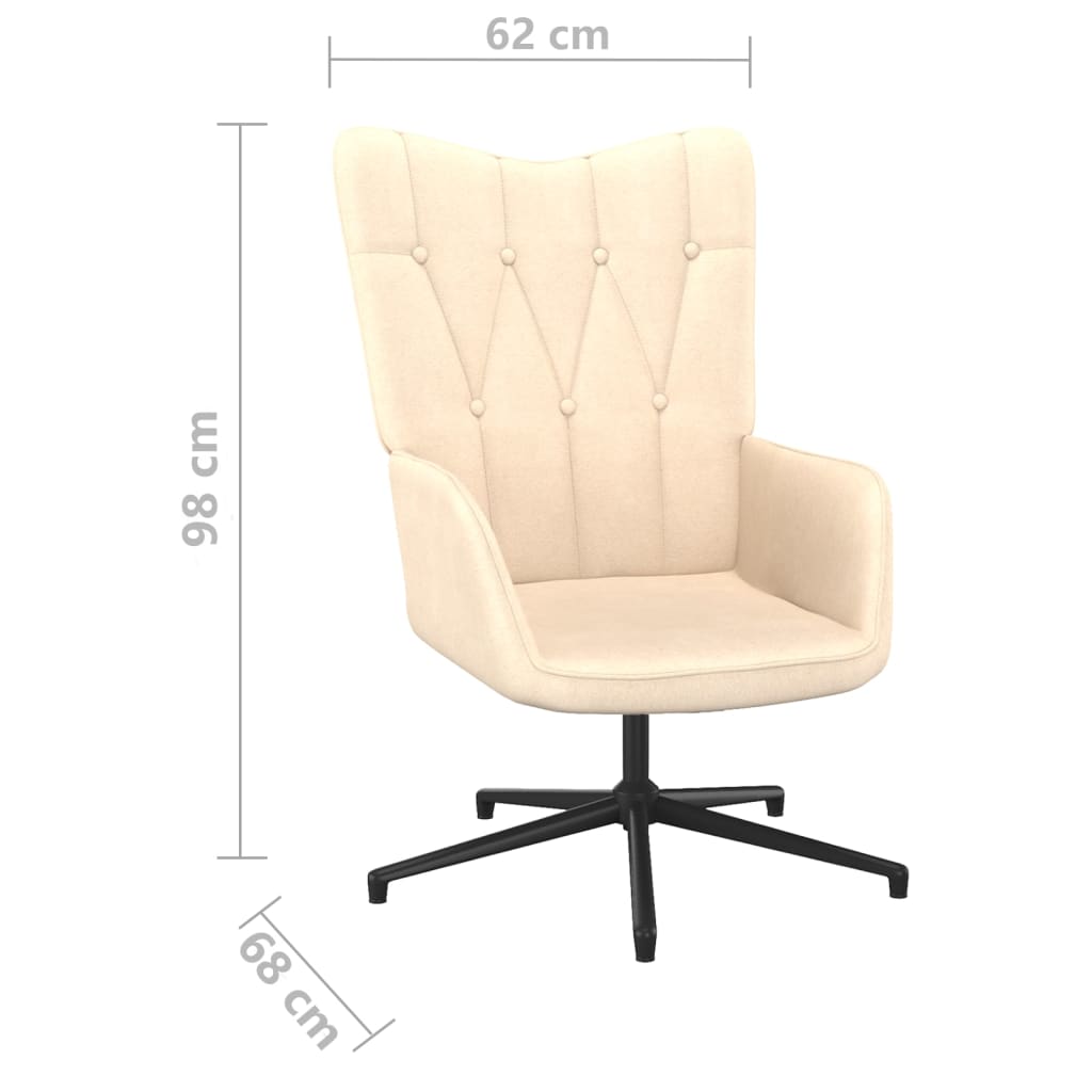 Fauteuil de relaxation avec repose-pieds en tissu couleur crème