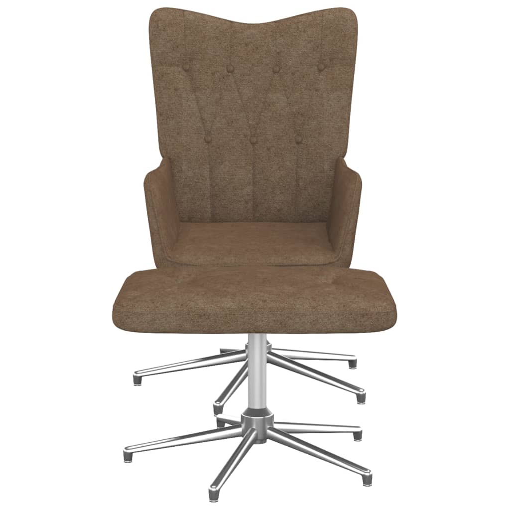 Fauteuil de relaxation avec repose-pieds tissu taupe