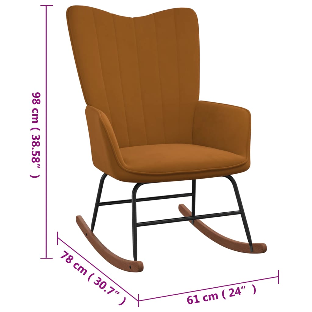 Fauteuil à bascule en velours