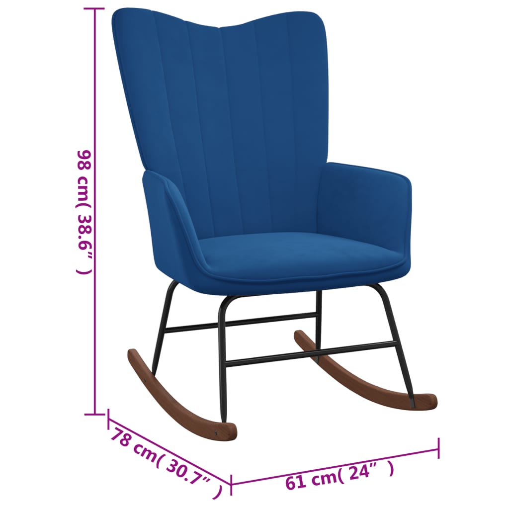 Fauteuil à bascule en velours