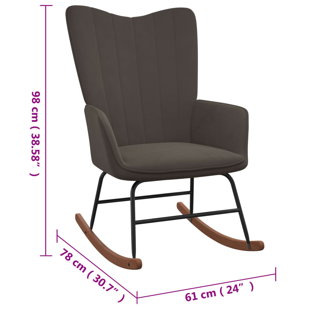 Fauteuil à bascule en velours