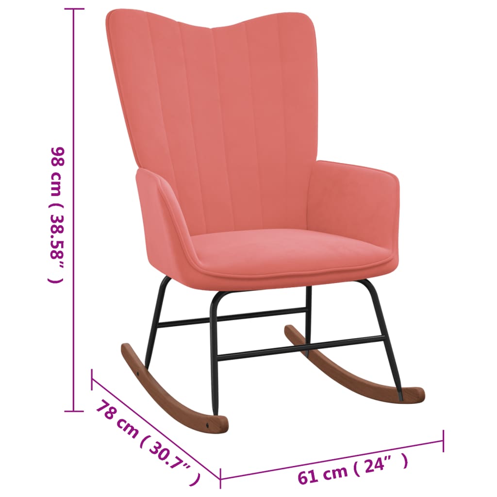 Fauteuil à bascule en velours