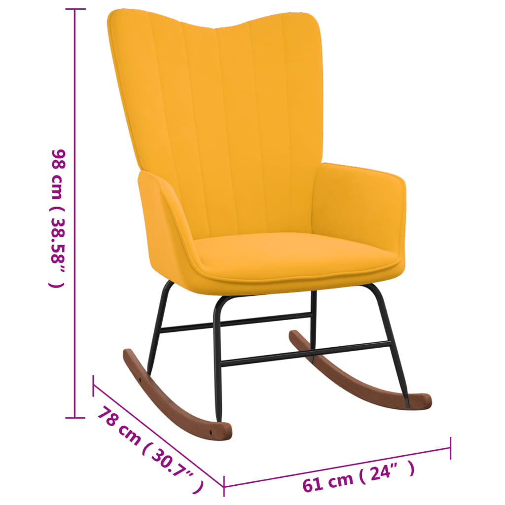 Fauteuil à bascule en velours