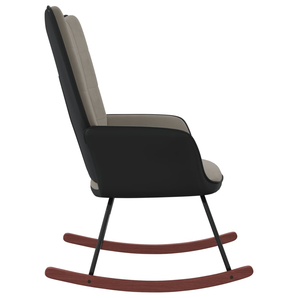 Rocking chair velours et PVC