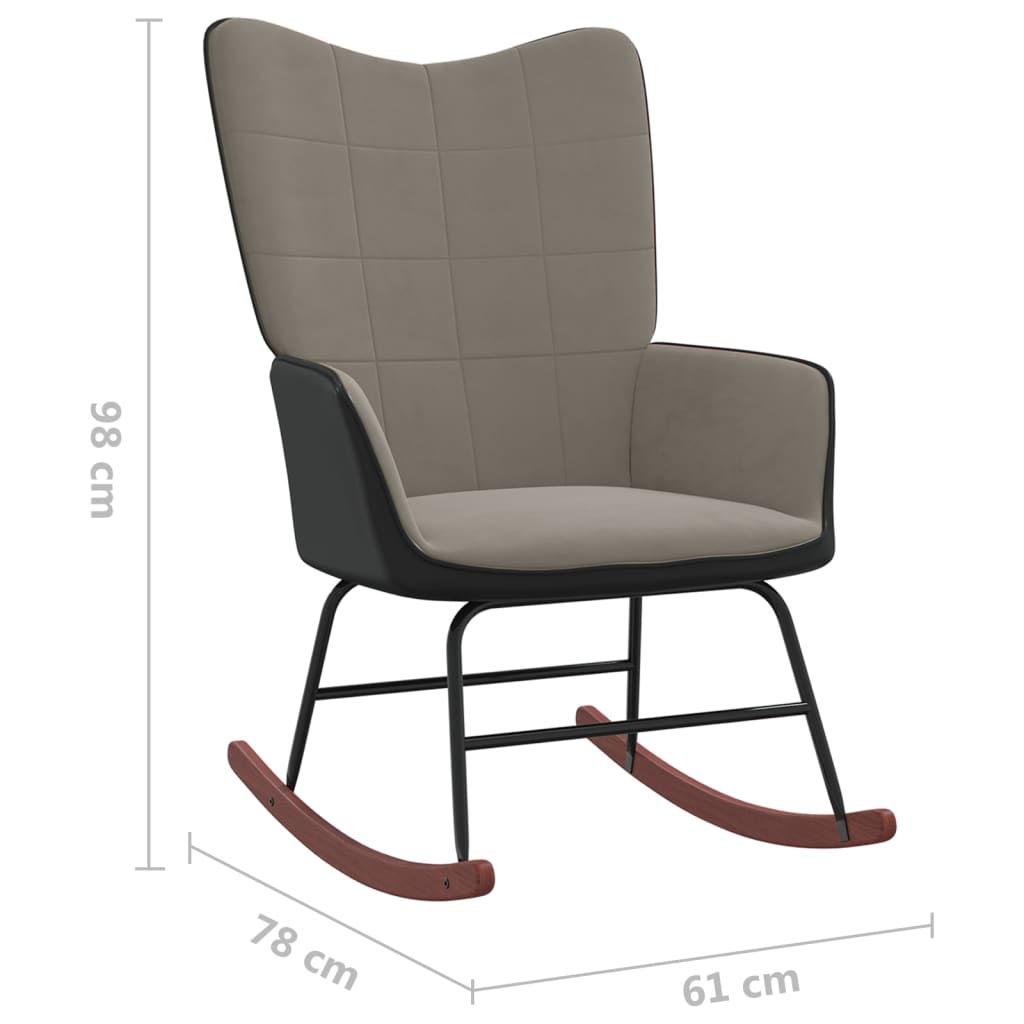 Rocking chair velours et PVC