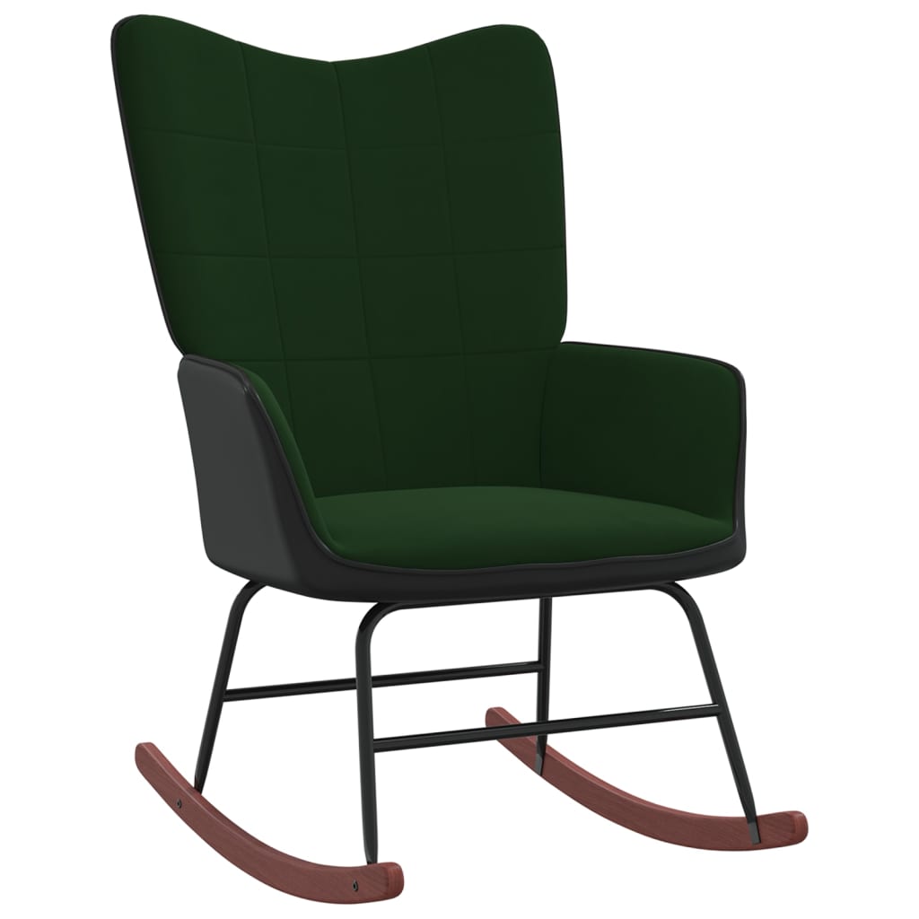 Rocking chair velours et PVC