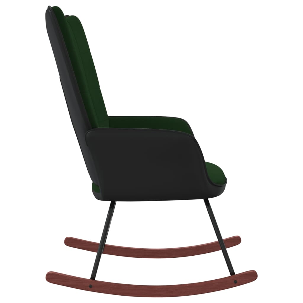 Rocking chair velours et PVC