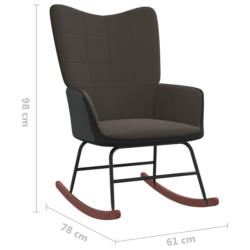 Rocking chair velours et PVC