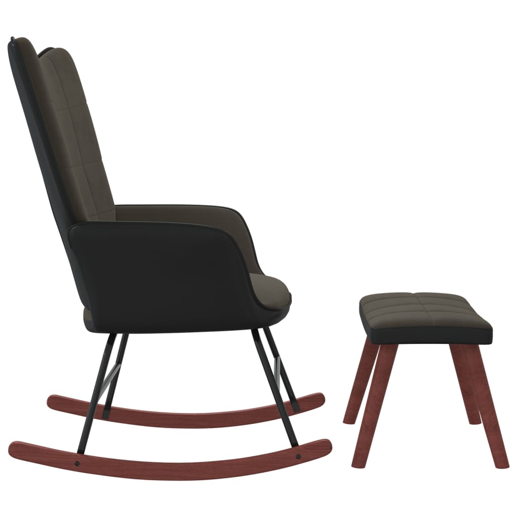 Rocking chair velours et PVC