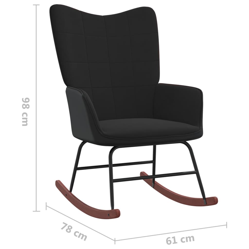 Rocking chair velours et PVC