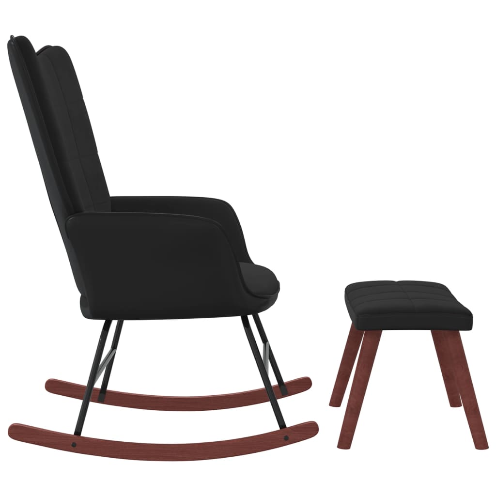 Rocking chair velours et PVC