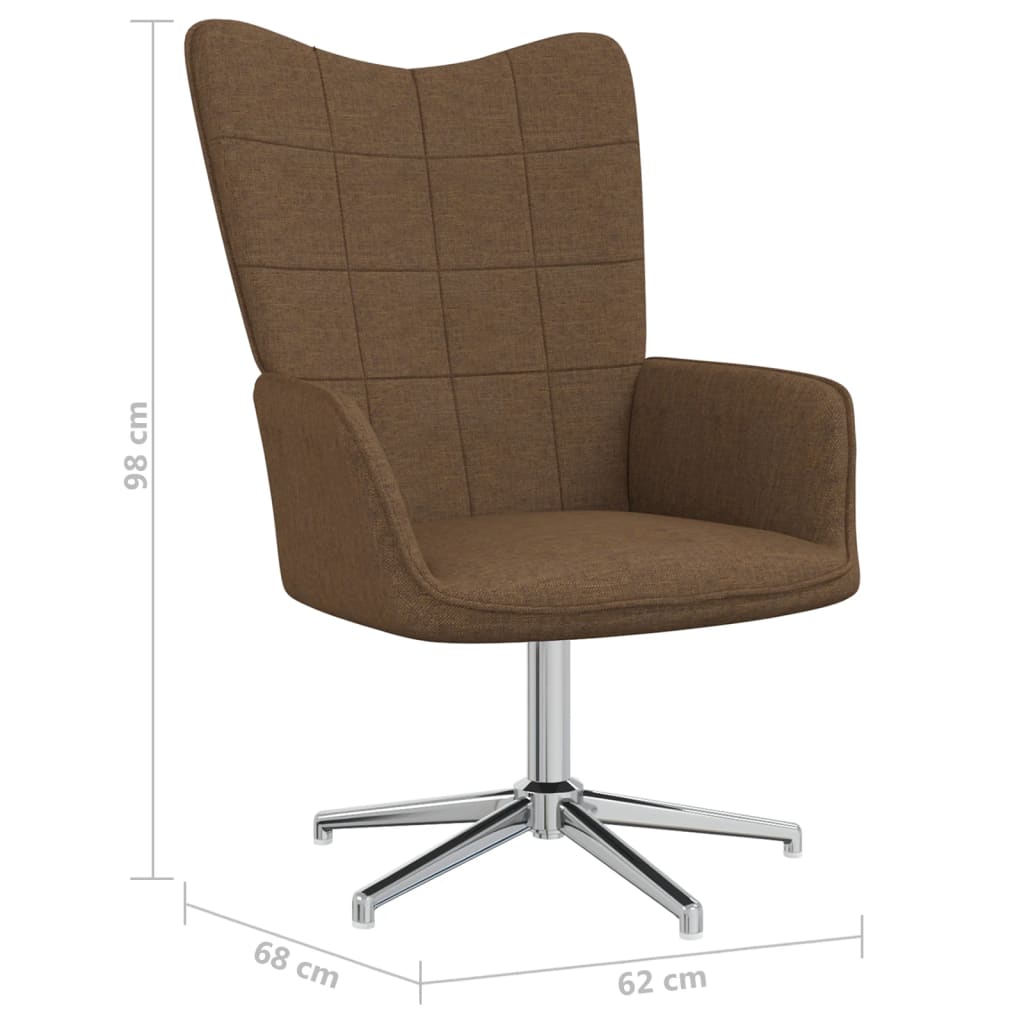 Fauteuil relax avec repose-pieds en tissu marron