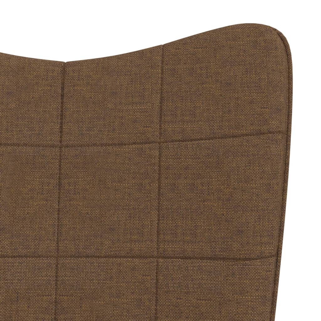 Fauteuil relax avec repose-pieds en tissu marron