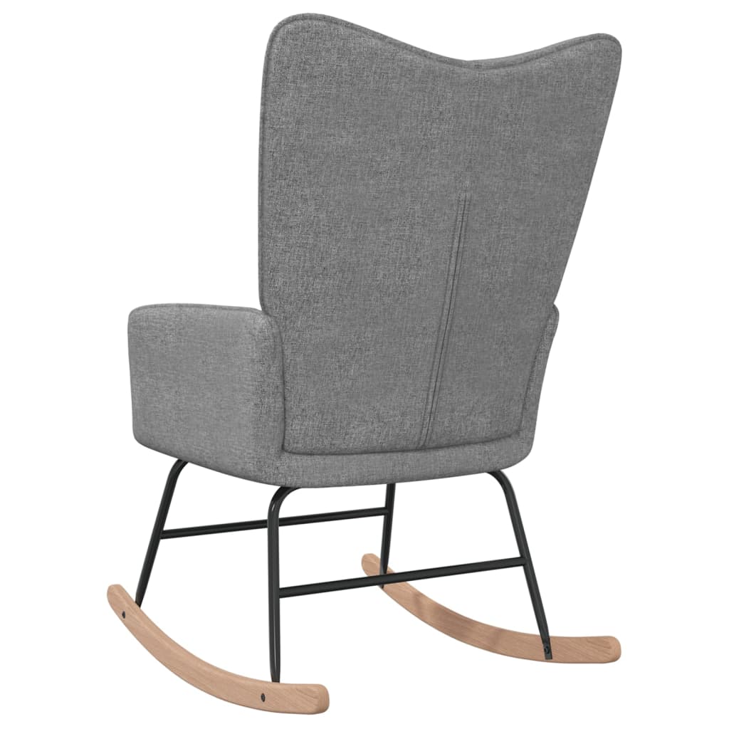 Rocking chair avec repose-pieds en tissu