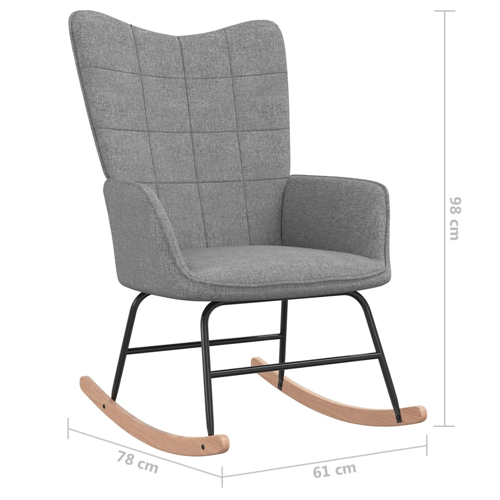 Rocking chair avec repose-pieds en tissu