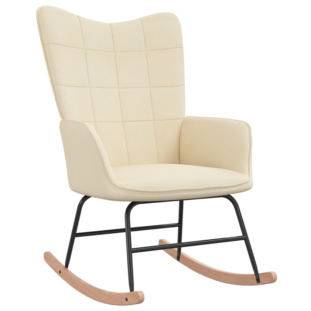 Rocking chair avec repose-pieds en tissu