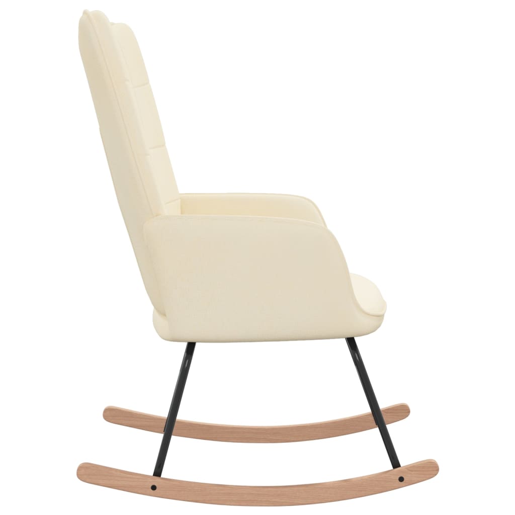 Rocking chair avec repose-pieds en tissu