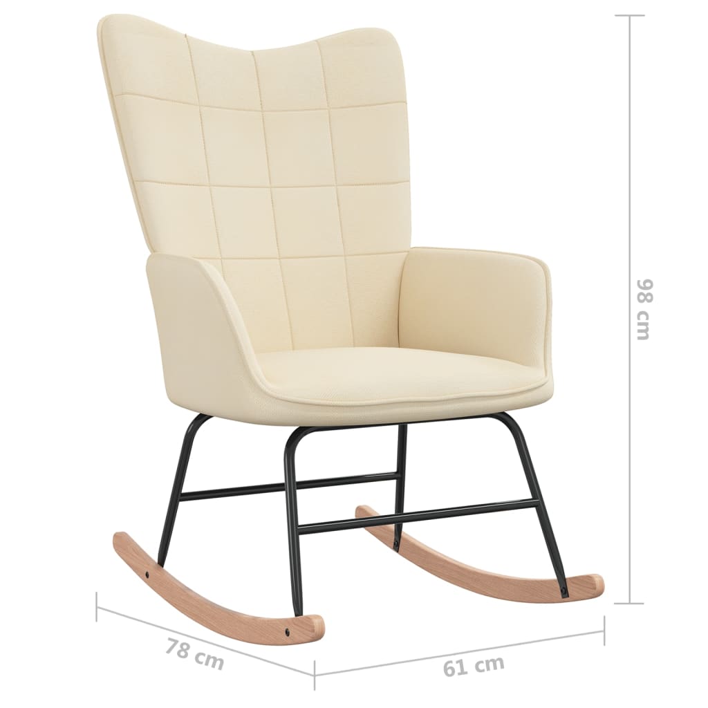 Rocking chair avec repose-pieds en tissu