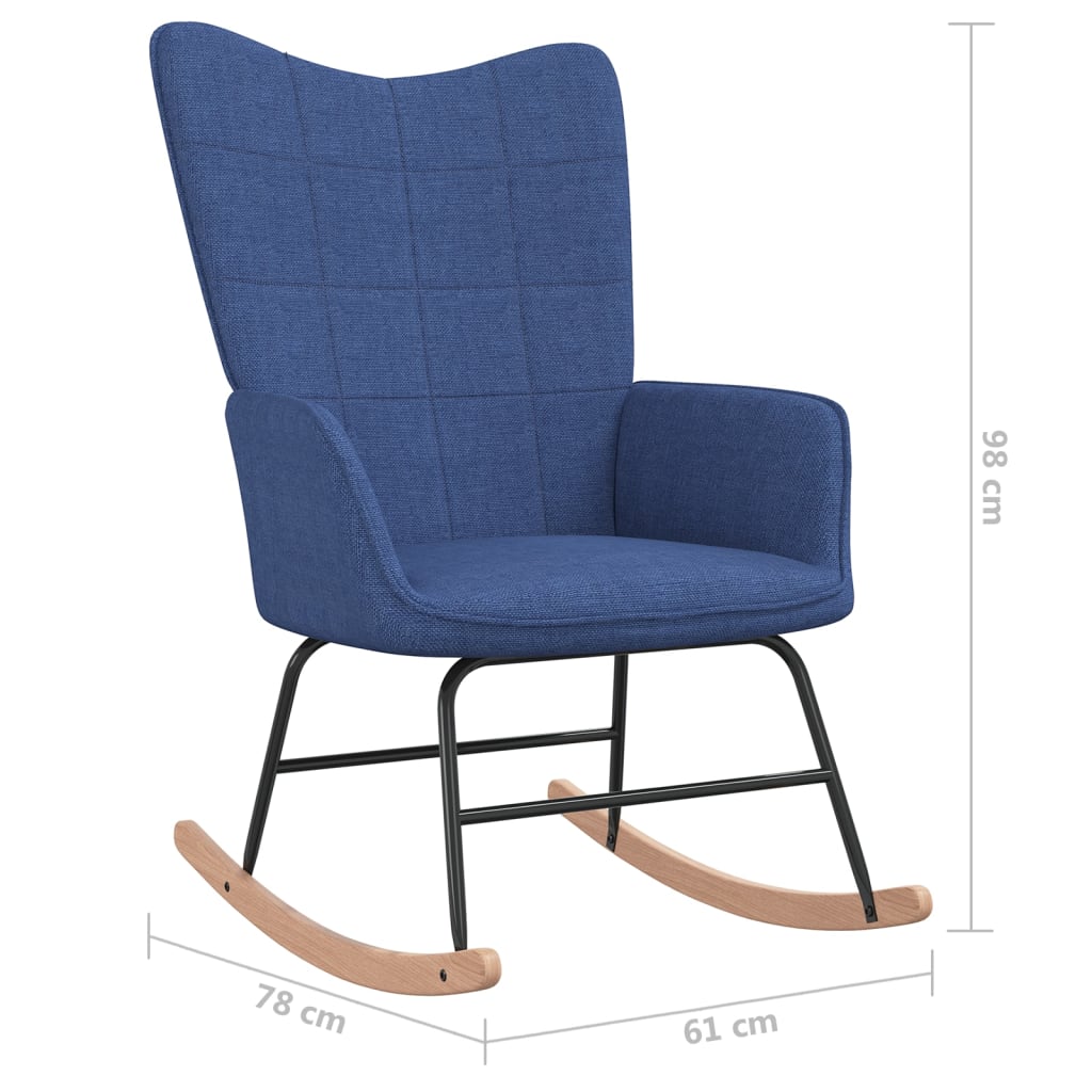 Rocking chair avec repose-pieds en tissu