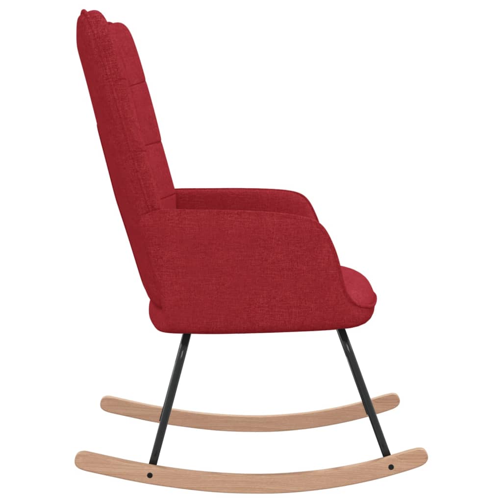 Rocking chair avec repose-pieds en tissu