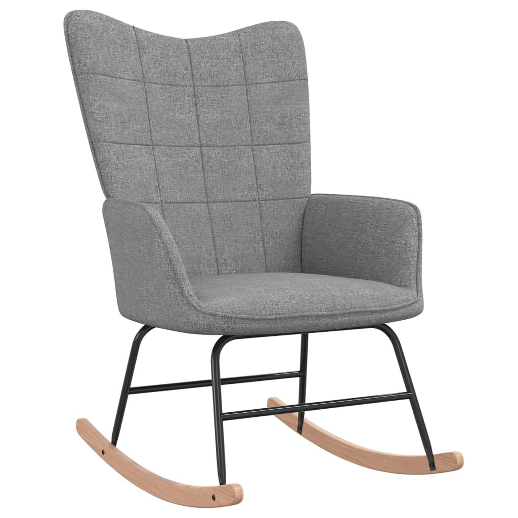 Rocking chair avec repose-pieds en tissu