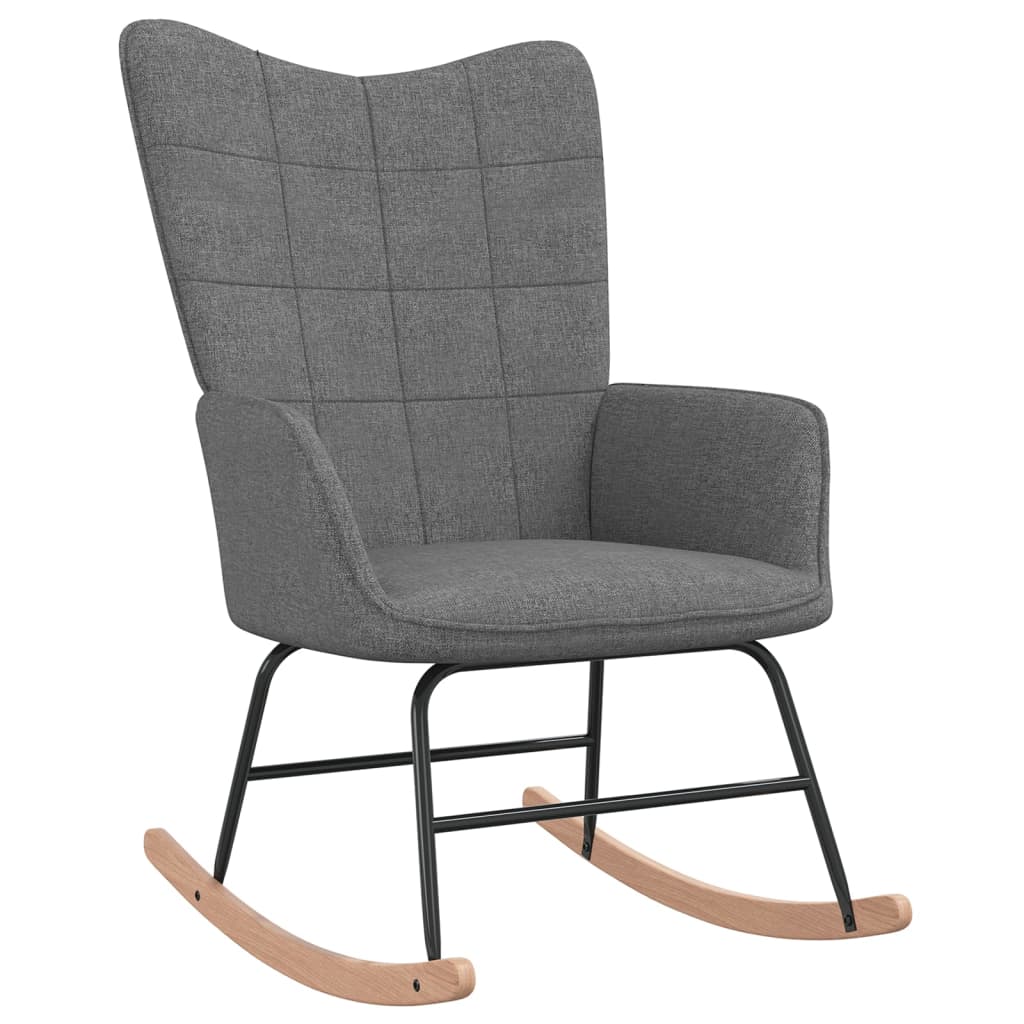 Rocking chair avec repose-pieds en tissu