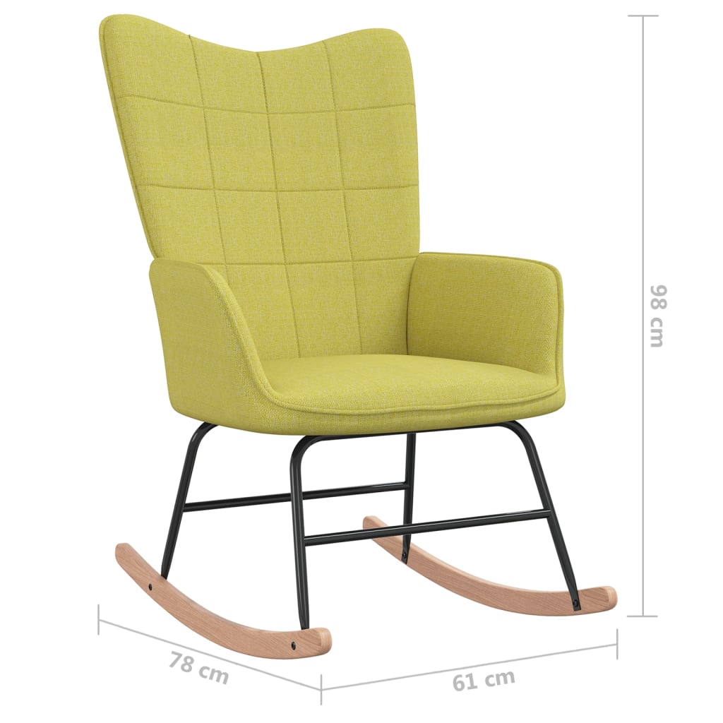 Rocking chair avec repose-pieds en tissu