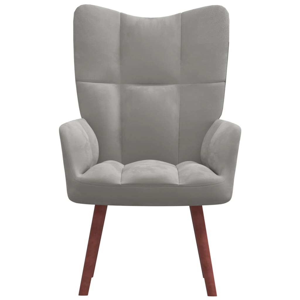 Fauteuil relax avec repose-pieds en velours