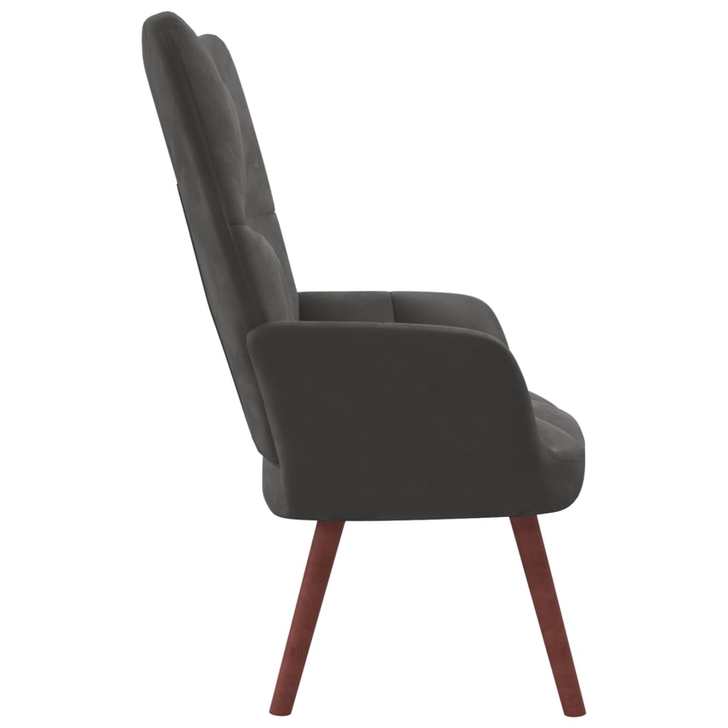 Fauteuil relax avec repose-pieds en velours