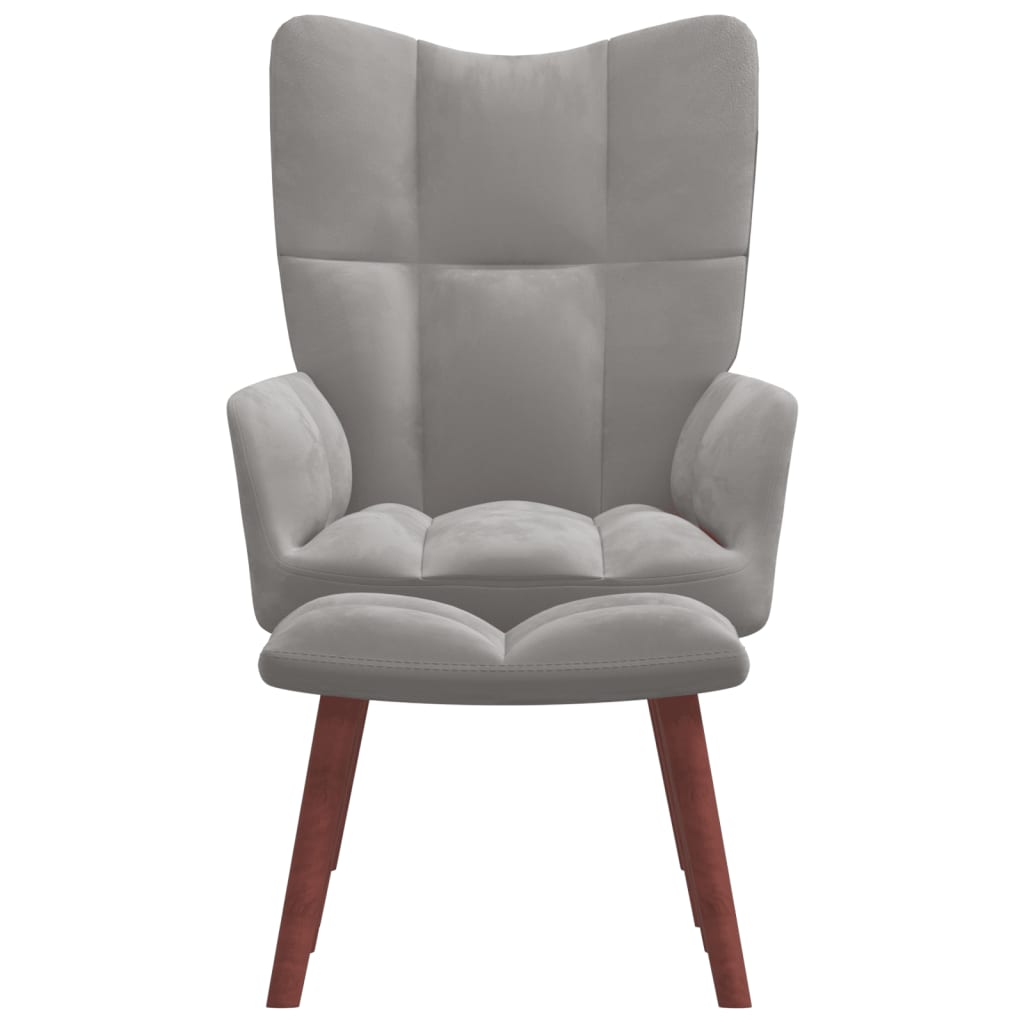 Fauteuil relax avec repose-pieds en velours