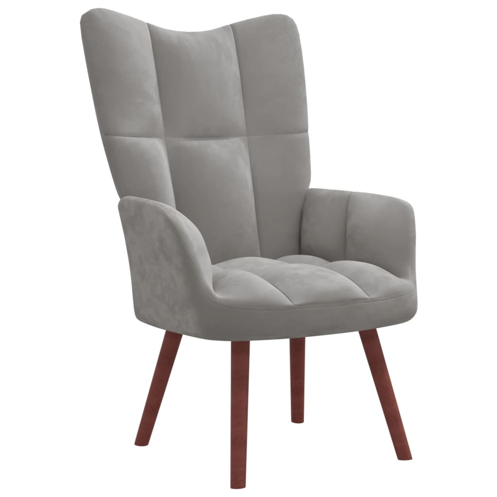 Fauteuil relax avec repose-pieds en velours