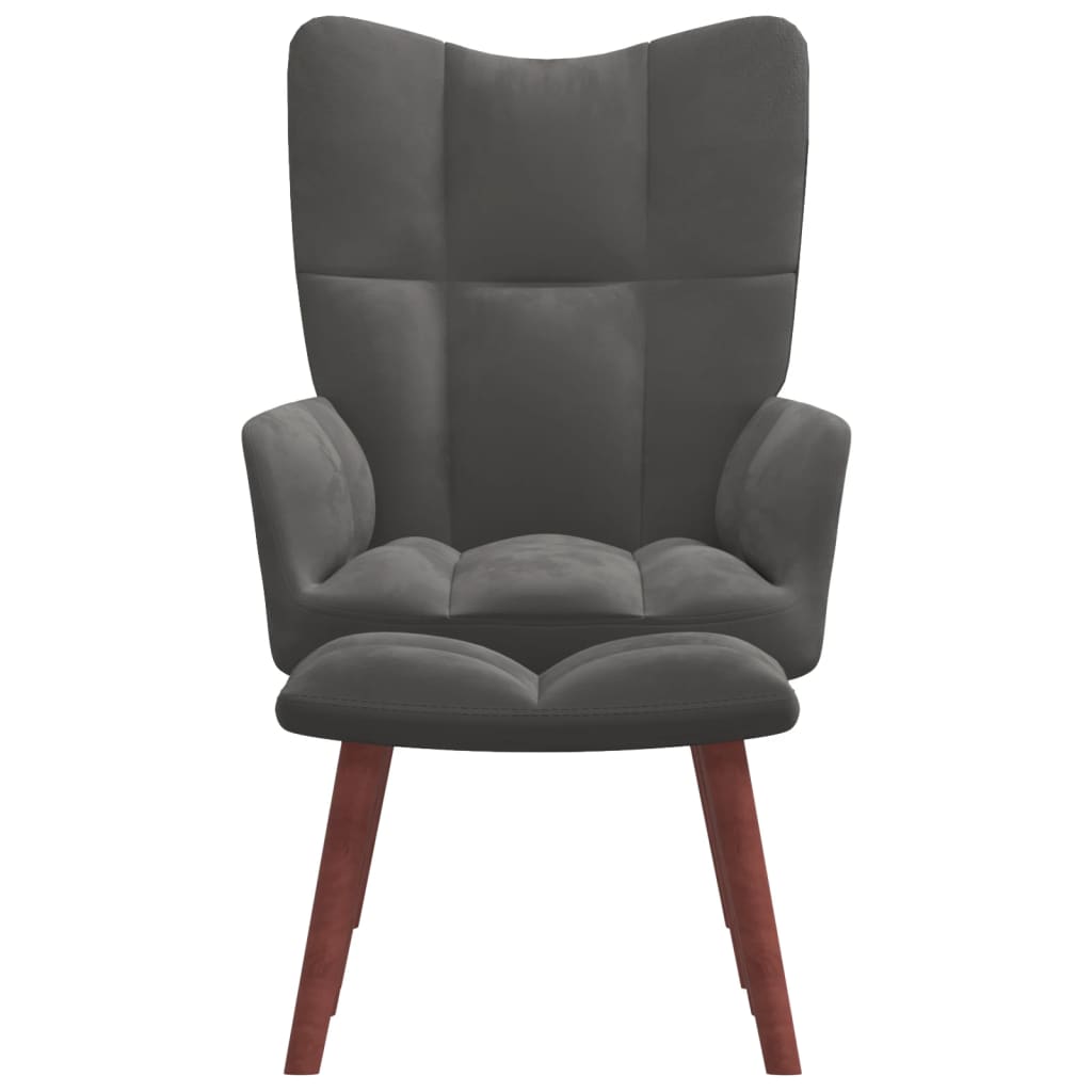 Fauteuil relax avec repose-pieds en velours