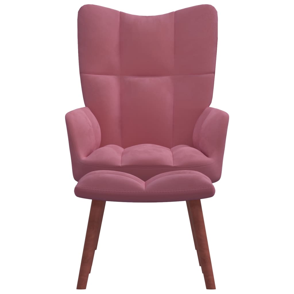 Fauteuil relax avec repose-pieds en velours