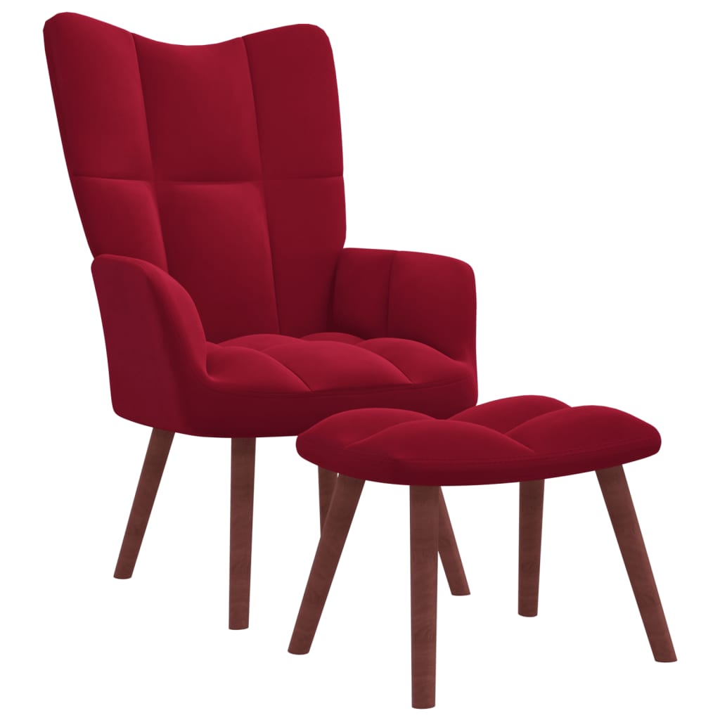 Fauteuil relax avec repose-pieds en velours