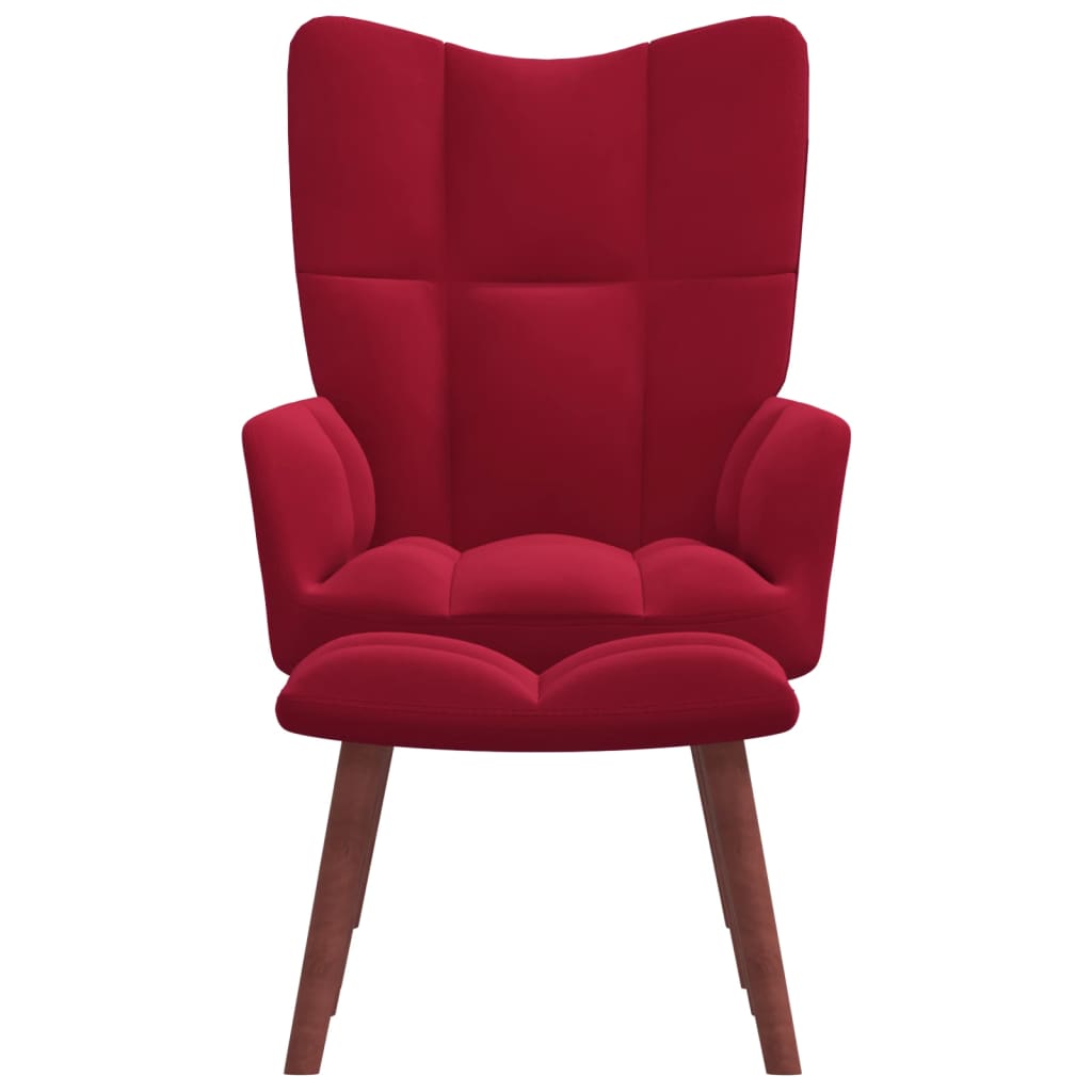 Fauteuil relax avec repose-pieds en velours