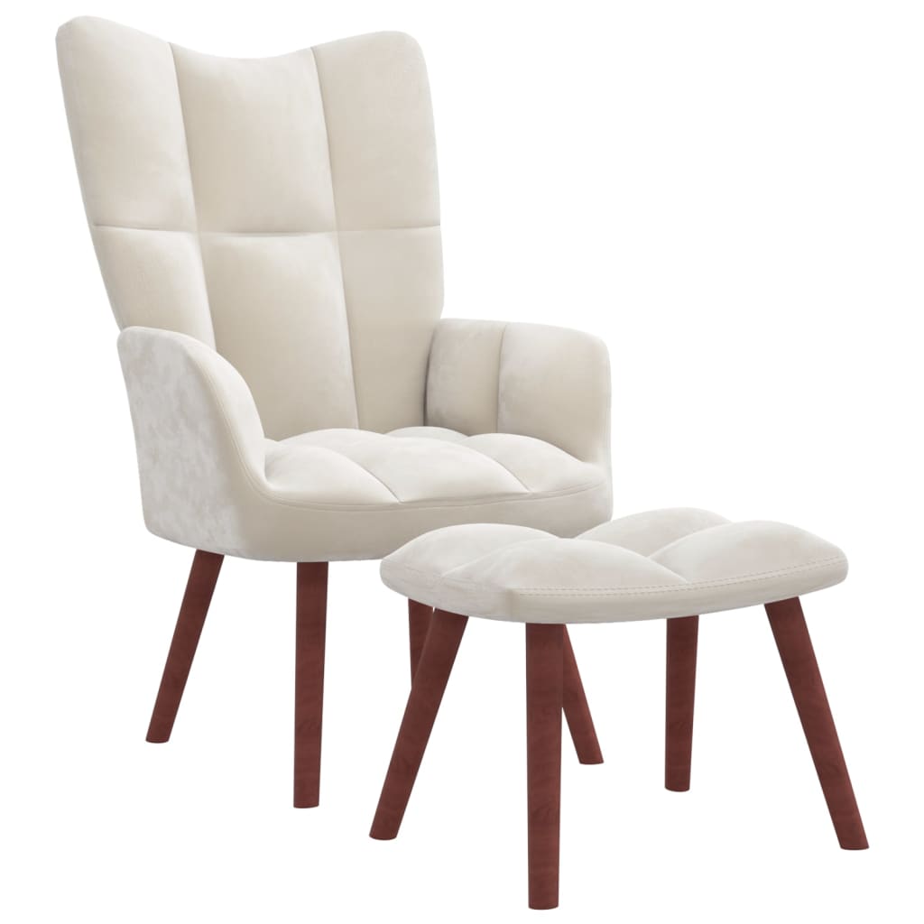 Fauteuil relax avec repose-pieds en velours