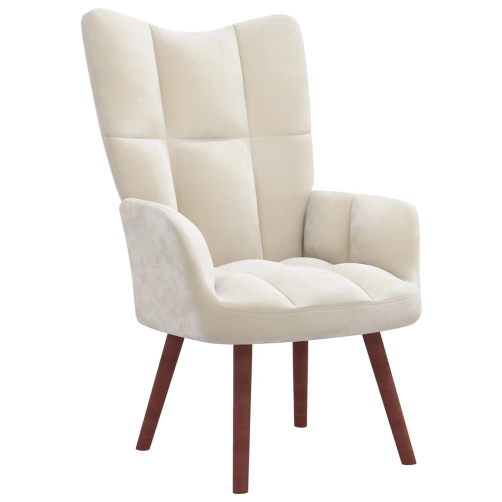 Fauteuil relax avec repose-pieds en velours