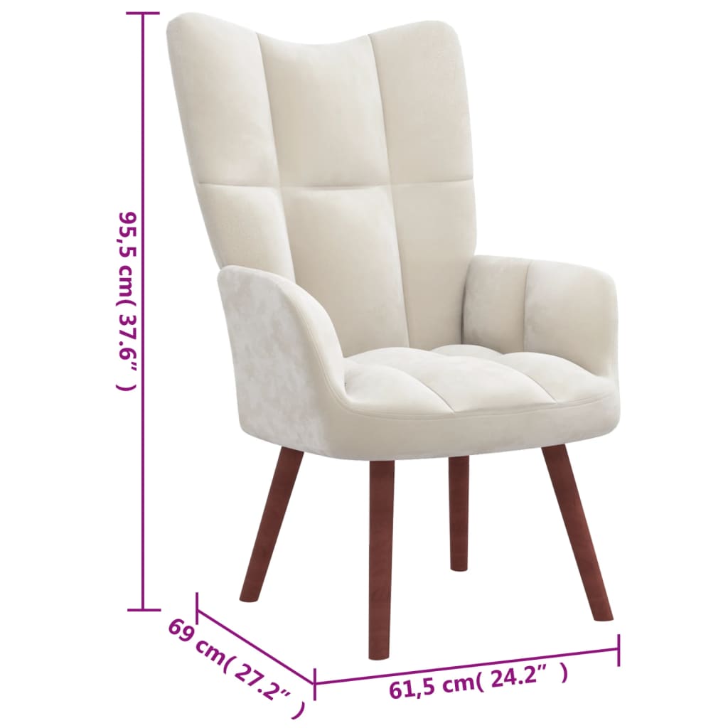 Fauteuil relax avec repose-pieds en velours