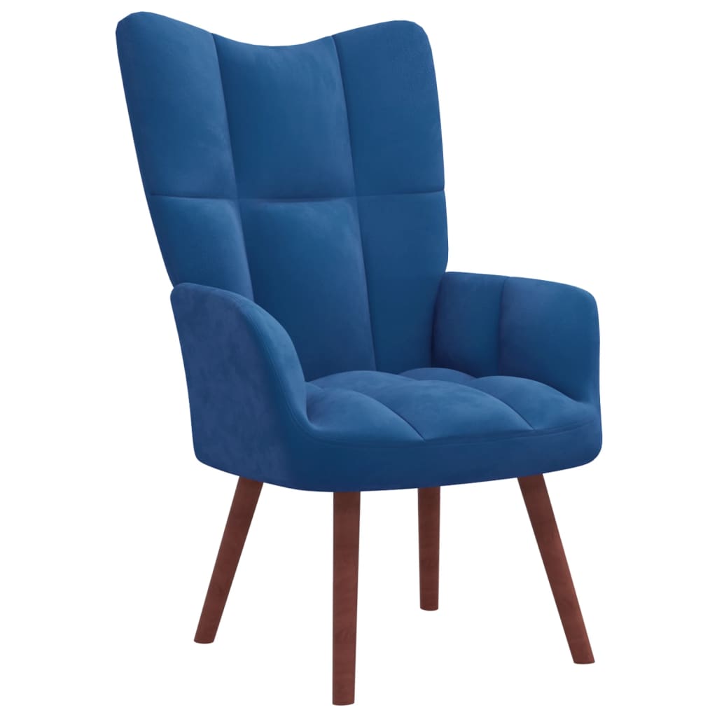 Fauteuil relax avec repose-pieds en velours