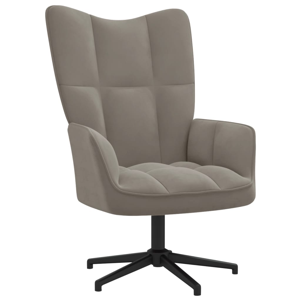 Fauteuil relax avec repose-pieds en velours