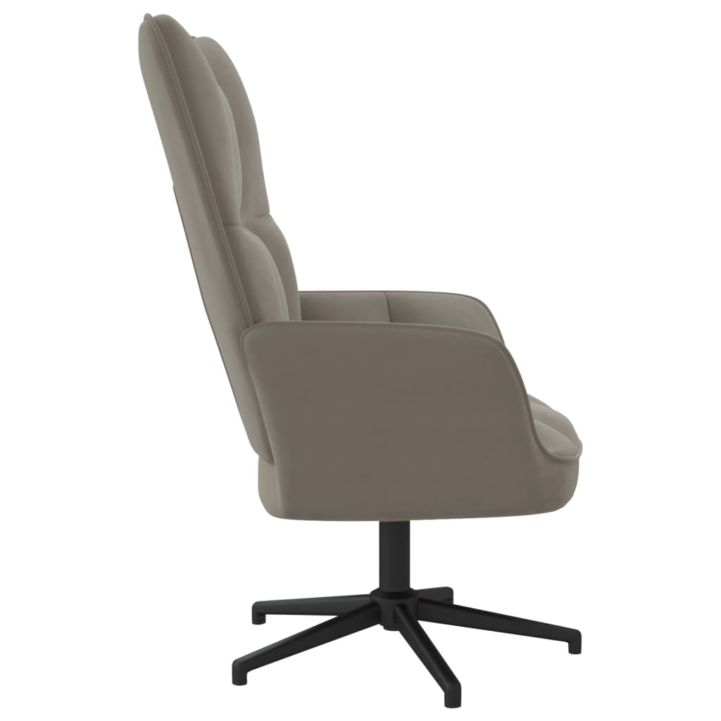 Fauteuil relax avec repose-pieds en velours