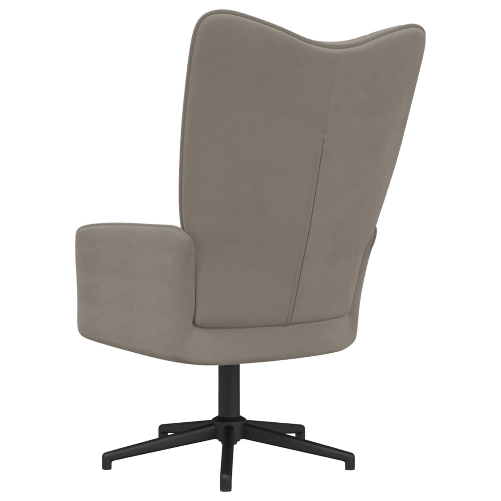 Fauteuil relax avec repose-pieds en velours