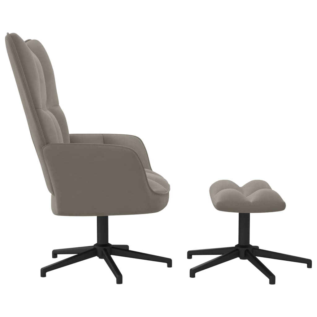 Fauteuil relax avec repose-pieds en velours