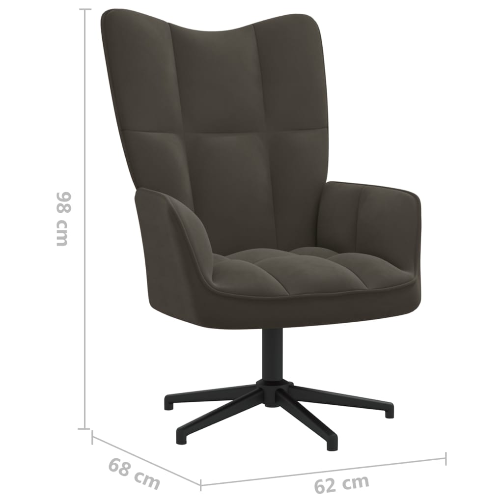 Fauteuil relax avec repose-pieds en velours