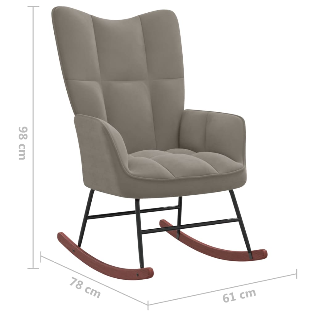 Fauteuil à bascule en velours